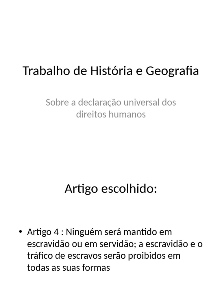 Trabalho de História e Geografia | PDF