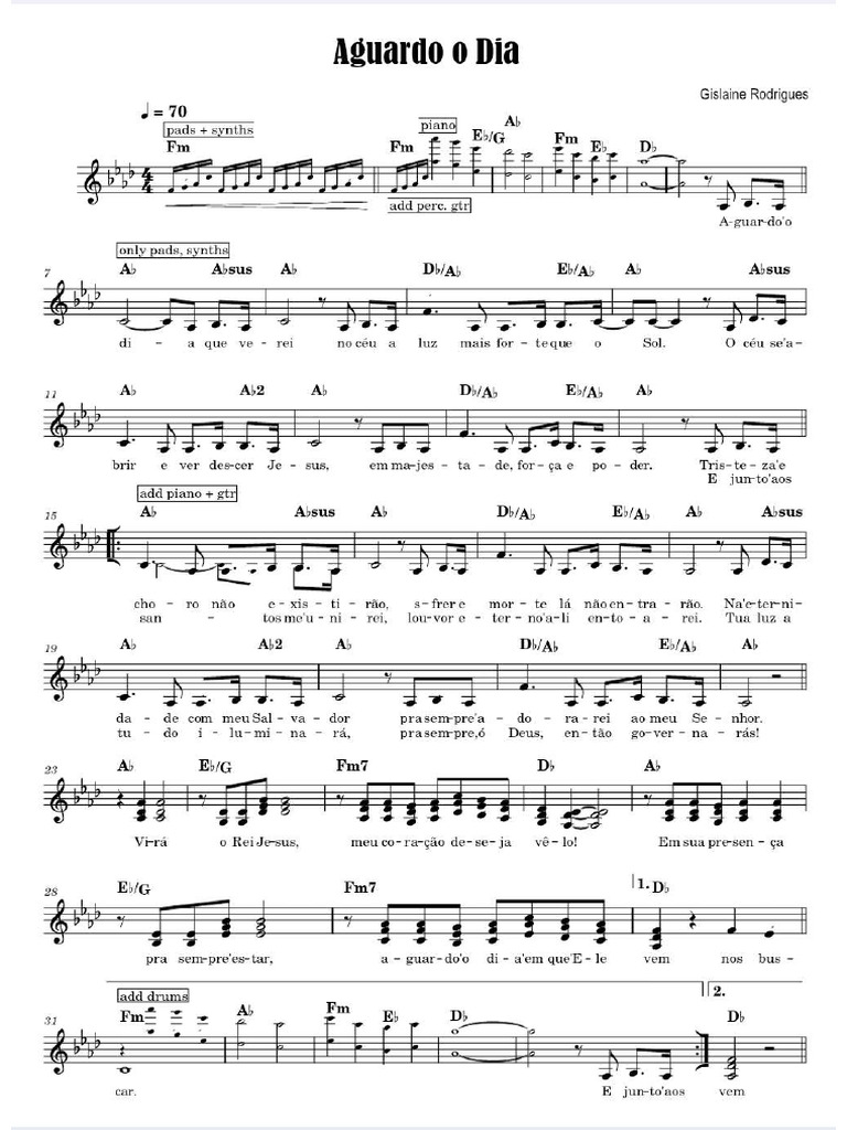 Aguardo o Dia Partitura | PDF