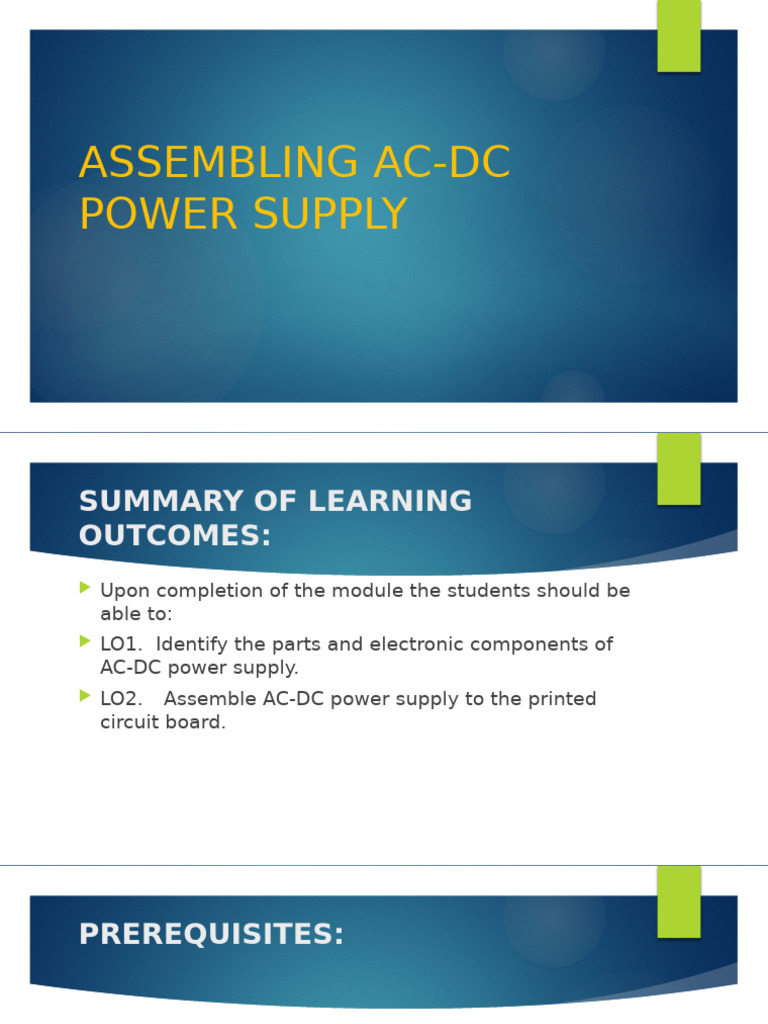 AC-DC Power Supply Assembly Guide | PDF | Rectifier | Power Supply
