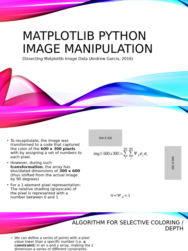 MATPLOTLIB PYTHON IMAGE MANIPULATION | PDF image.