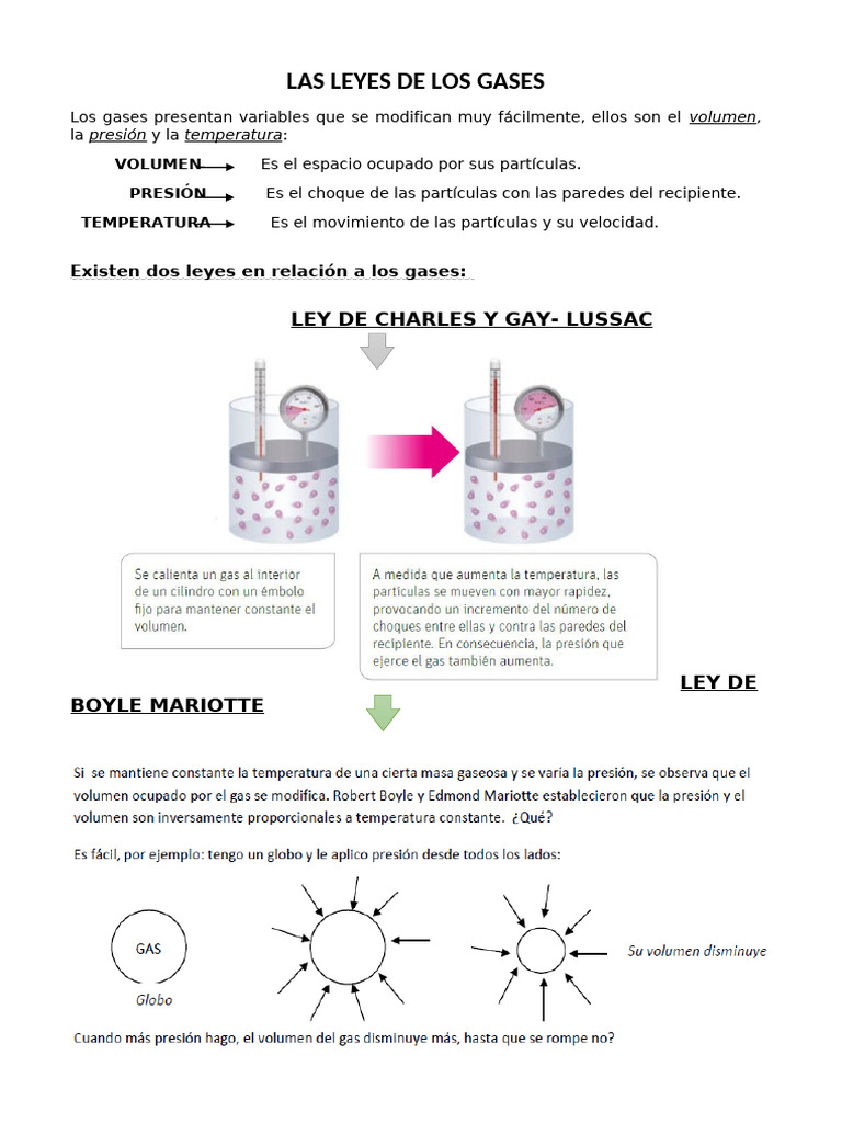 Leyes de los Gases: Boyle, Charles y Gay-Lussac | PDF | Gases | Presión