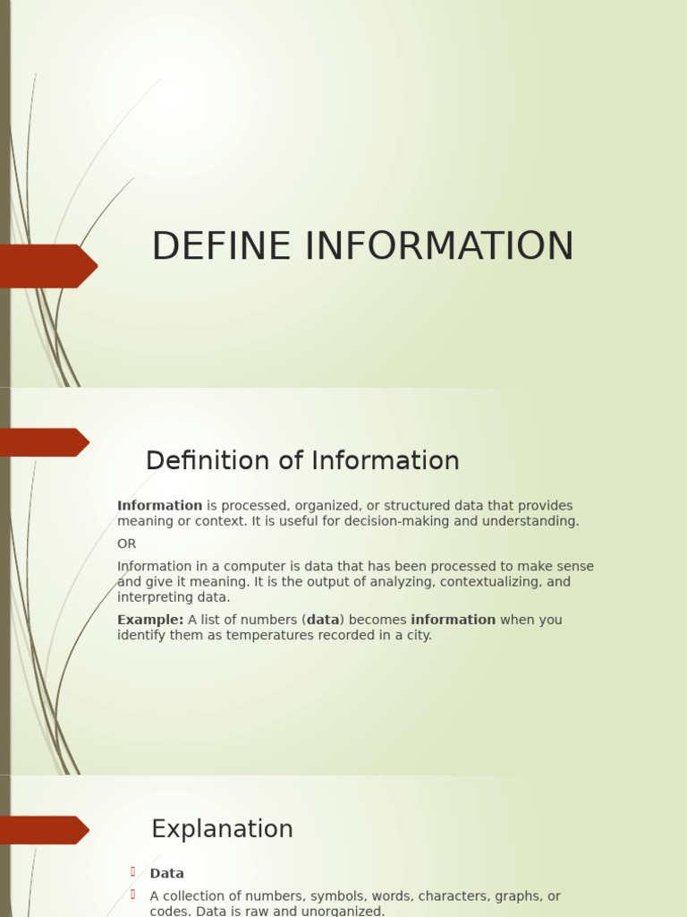Understanding Information vs. Data | PDF