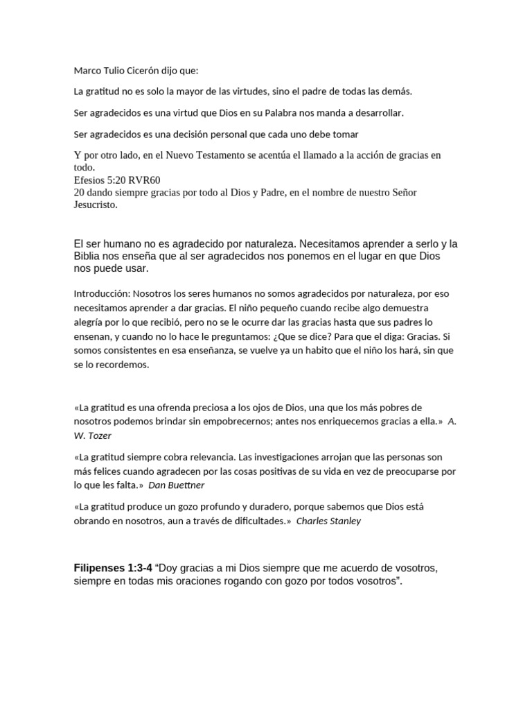 La Importancia de la Gratitud en la Fe | PDF | Gratitud