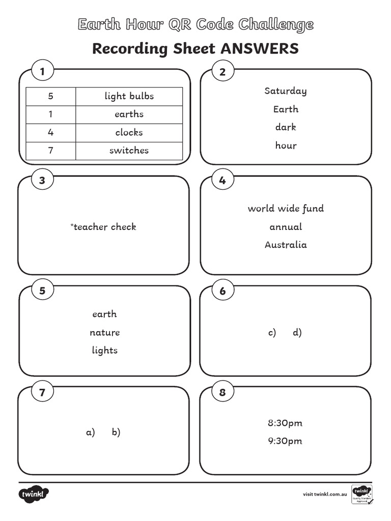 Earth Hour Activities for Kids | PDF