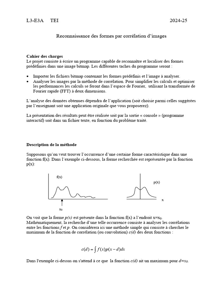 Reconnaissance de formes par FFT | PDF | Transformation de Fourier rapide