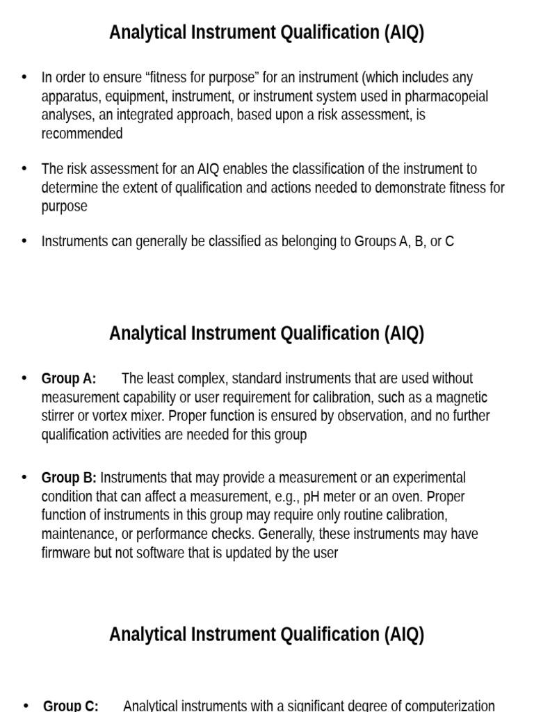 Analytical Instrument Qualification Guide | PDF | Ultraviolet–Visible ...