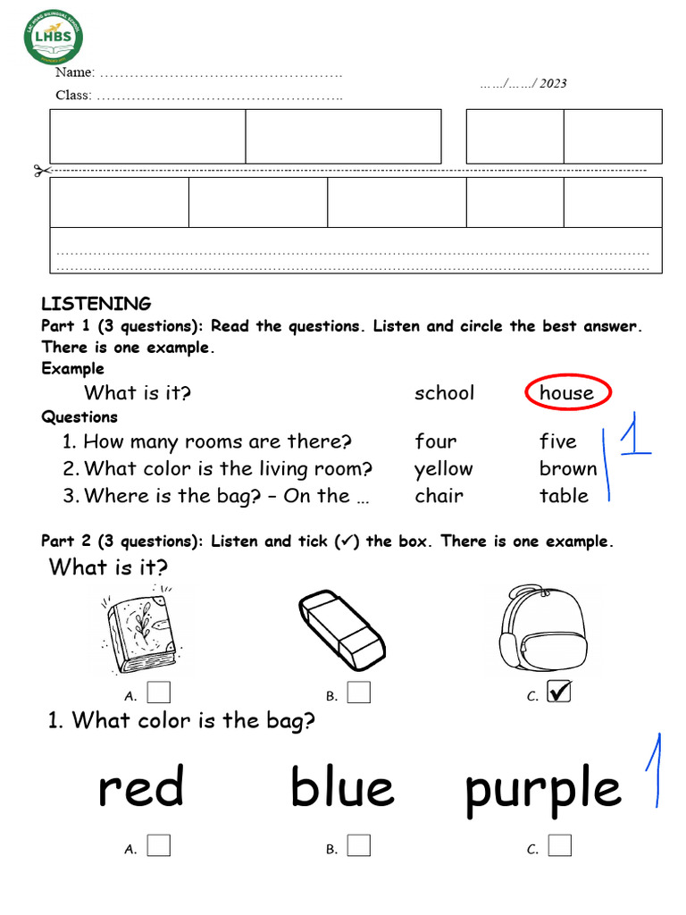 Grade 1 Final Exam: 1st Semester | PDF