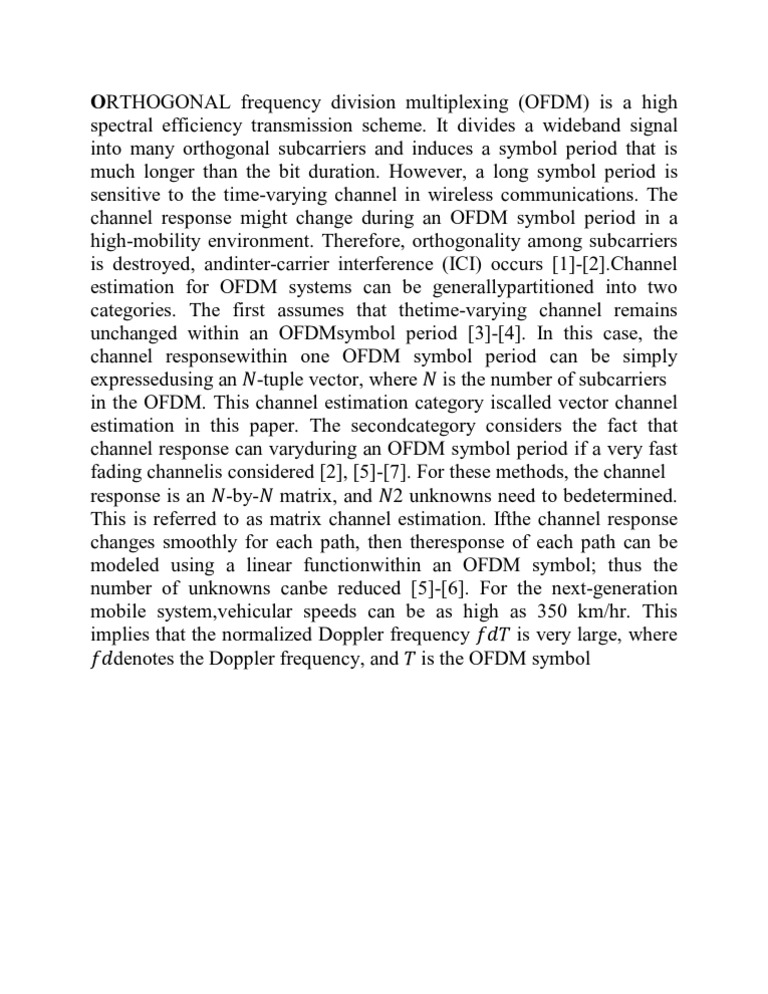 ORTHOGONAL Frequency Division Multiplexing | PDF | Computers