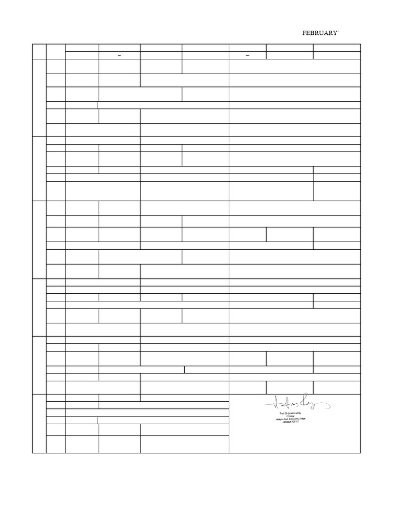 8th Semester Class Routine 2024-25 | PDF