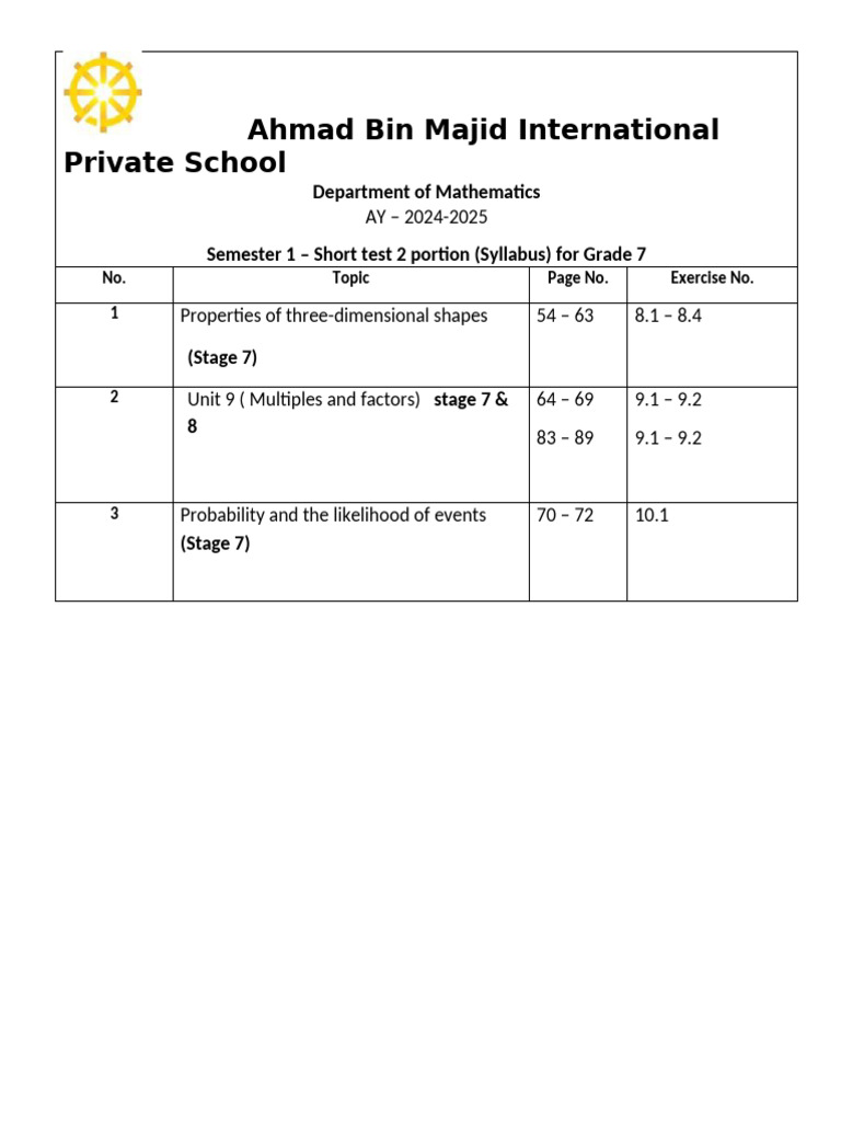 Short Test 2 G7 Portion For Students 1 | PDF