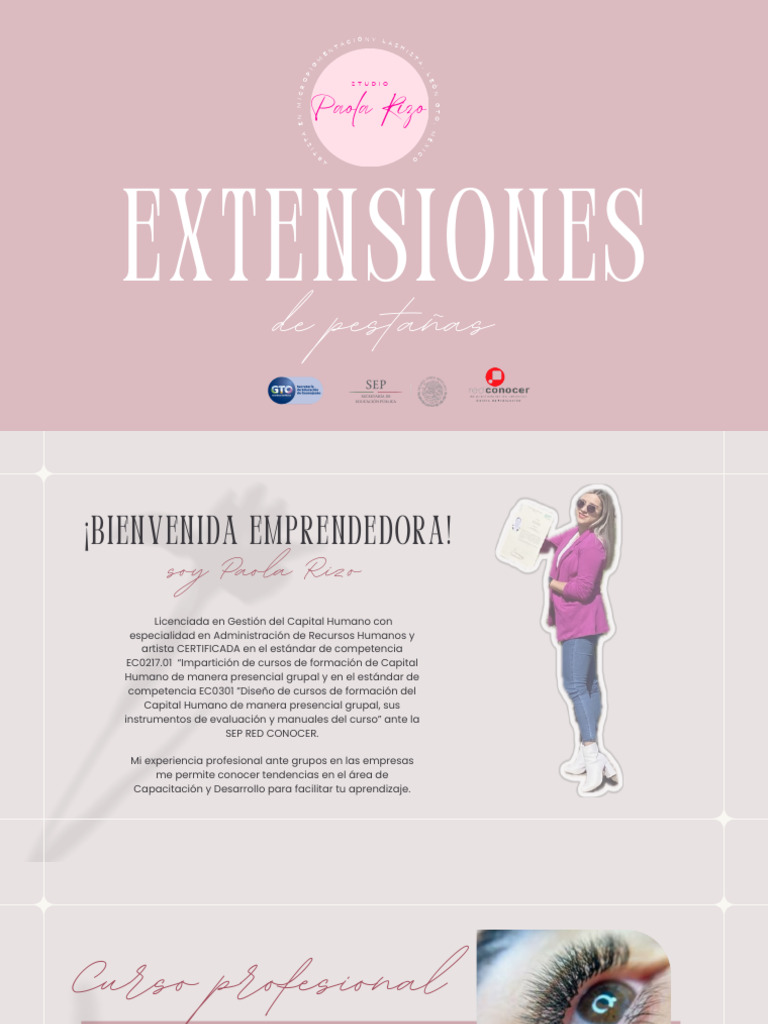 Curso Profesional de Extensiones de Pestañas | PDF