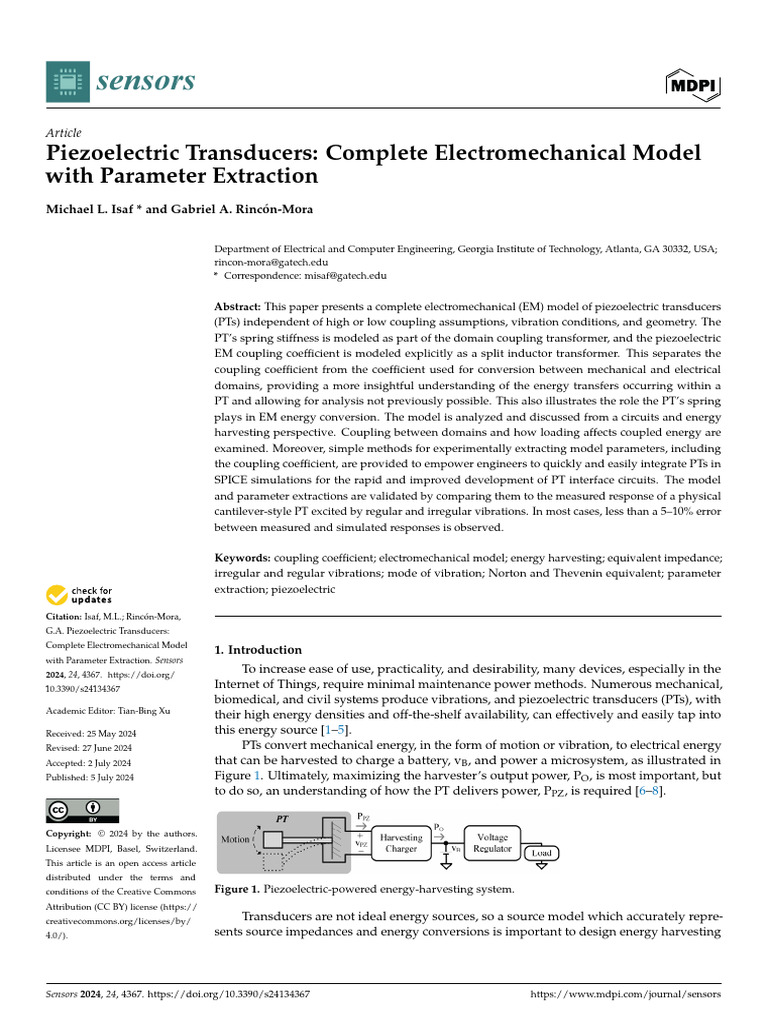 Piezoelectric Transducers Complete Electromechanic | PDF | Capacitor ...