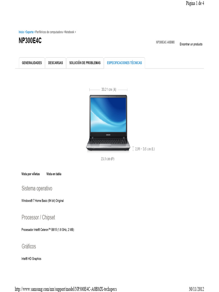 Laptop Samsung | PDF | Ingeniería Informática | Hardware de la computadora