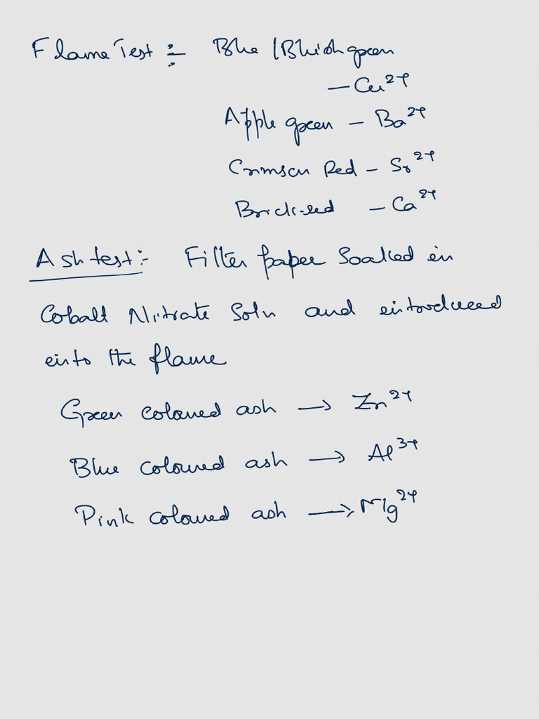 Salt Analysis Brief Procedure | PDF
