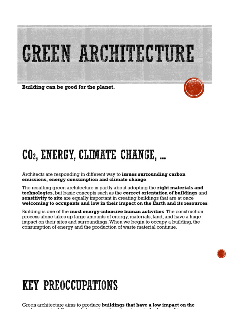 10_Green architecture | PDF | Green Building | Sustainable Architecture