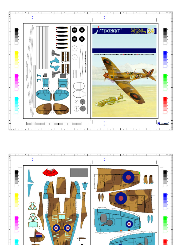 Spitfire Mk.Vb Paper Model Instructions | PDF | Supermarine Spitfire ...