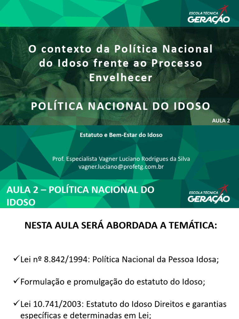 Política Nacional do Idoso e Envelhecimento Saudável | PDF | Terceira ...