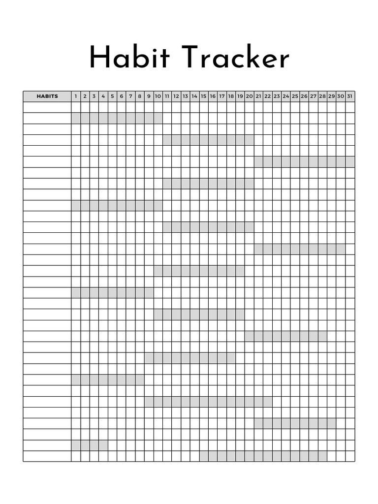 Clean and Minimal Habit Tracker | PDF