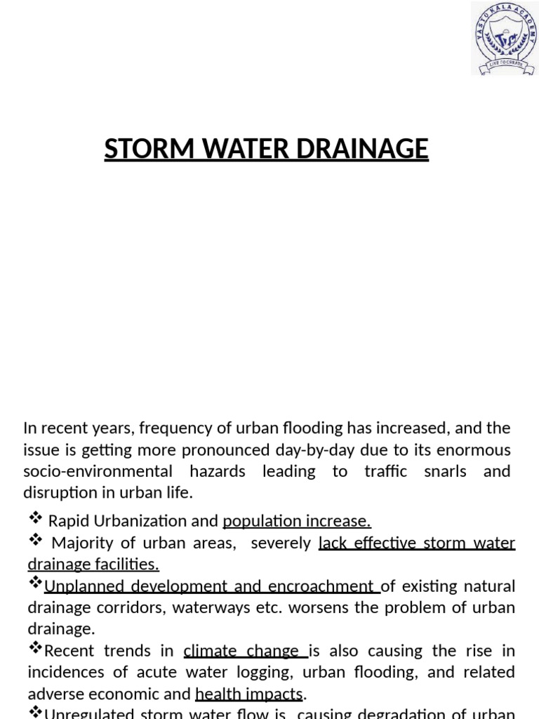 Storm Water Drainage Challenges in India | PDF | Stormwater | Sanitary ...