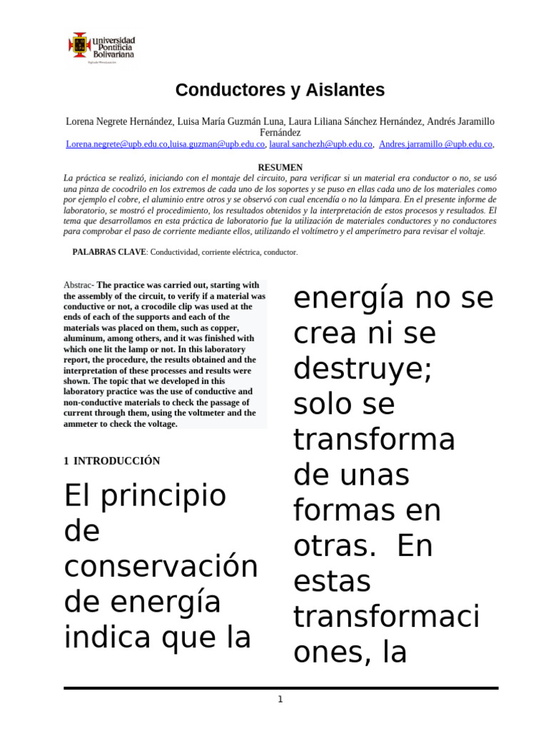 Conductores y Aislantes Eléctricos | PDF | Electricidad | Aislador ...
