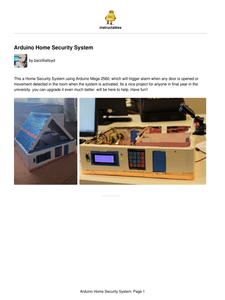 Arduino Home Security System | PDF | Arduino | Electrical Network