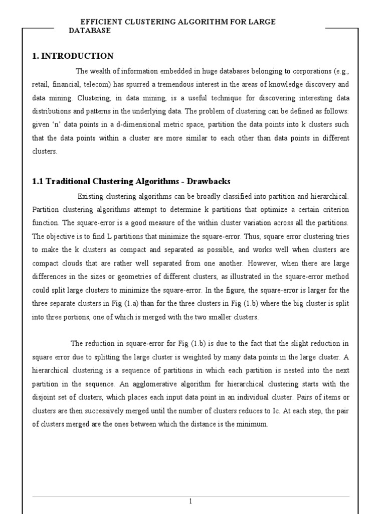 Efficient Clustering Algorithm For Large Database | PDF | Cluster ...