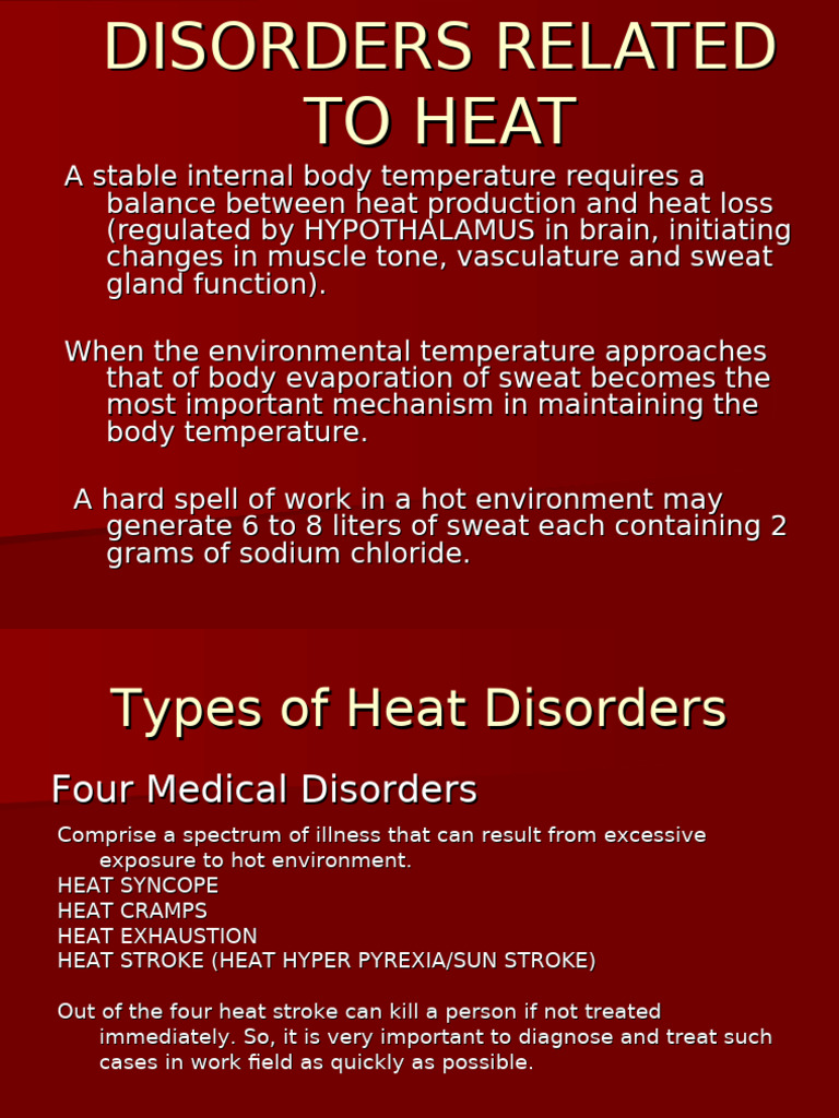 Understanding Heat-Related Disorders | PDF | Perspiration | Hyperthermia