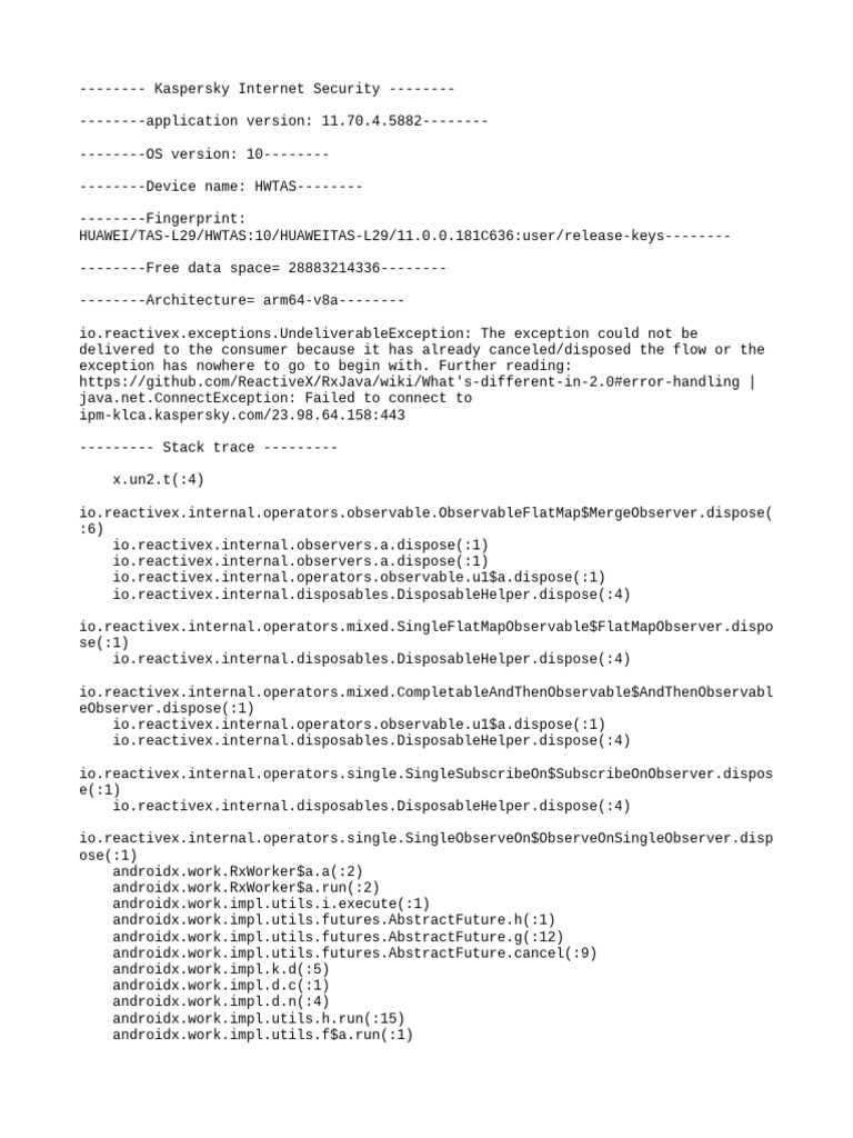 Kaspersky Internet Security Error Log | PDF