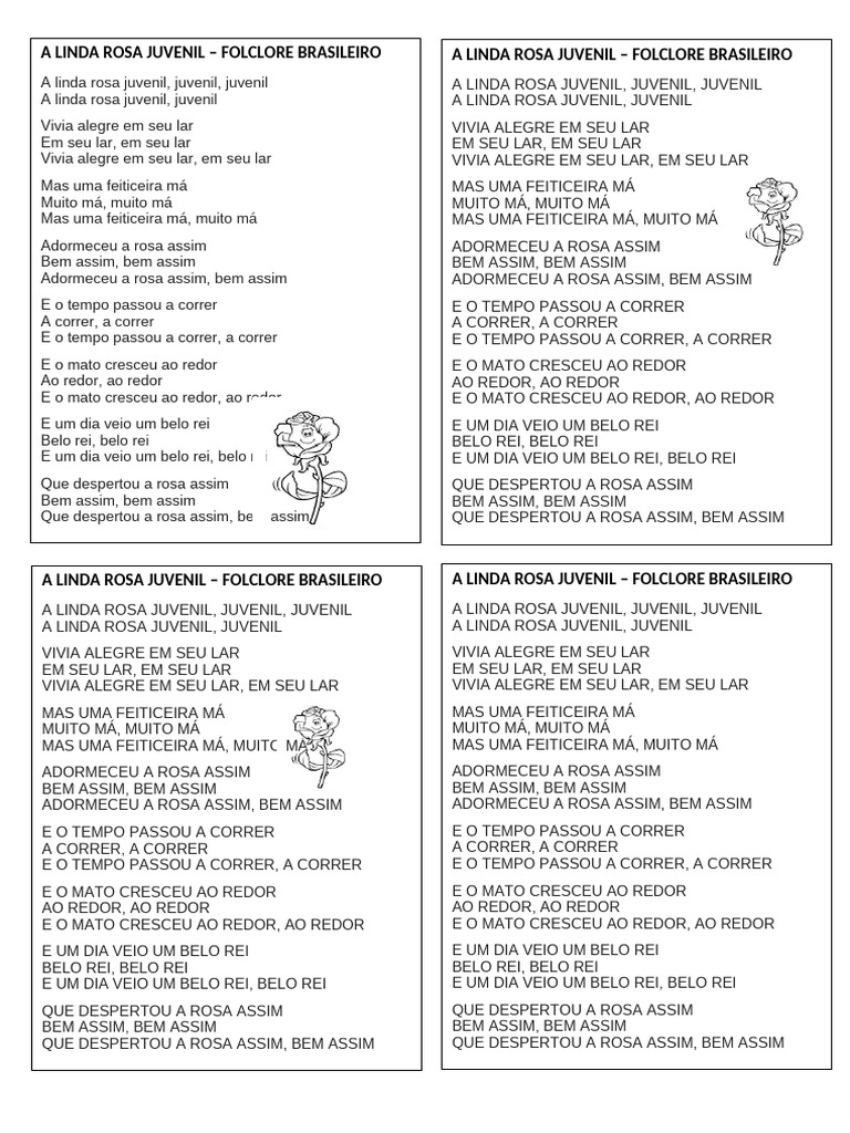 Letra de A Linda Rosa Juvenil | PDF