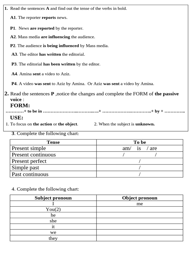 English Tenses and Passive Voice Guide | PDF | Languages | Foreign ...