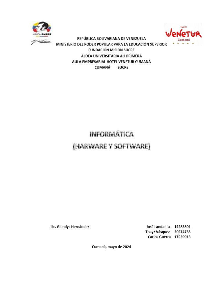 Hardware y Software en Informática | PDF | Hardware de la computadora ...