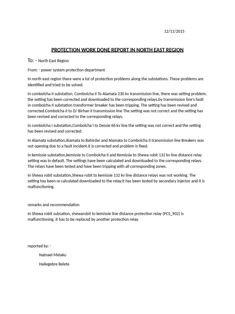North East Region Protection Work Report | PDF