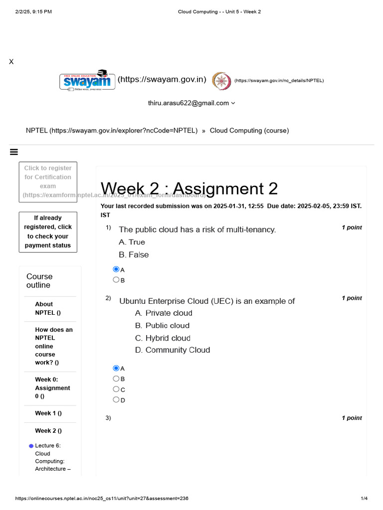 NPTEL Cloud Computing Course Overview | PDF | Computing