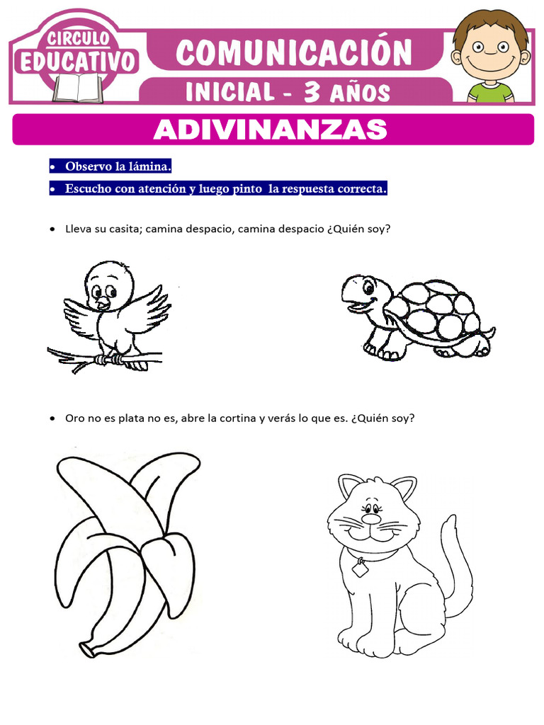 Adivinanzas para Aprender y Pintar | PDF