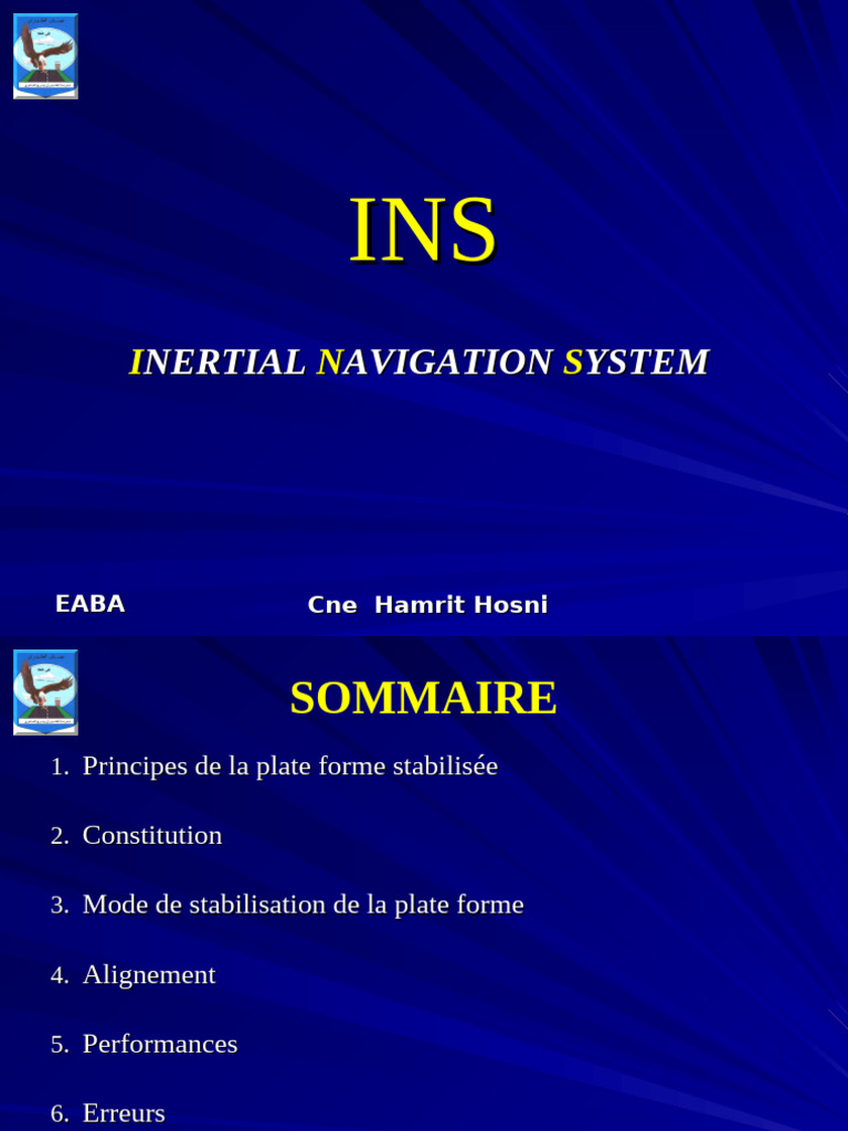 Système de navigation inertiel EABA | PDF | Rotation | Système de ...