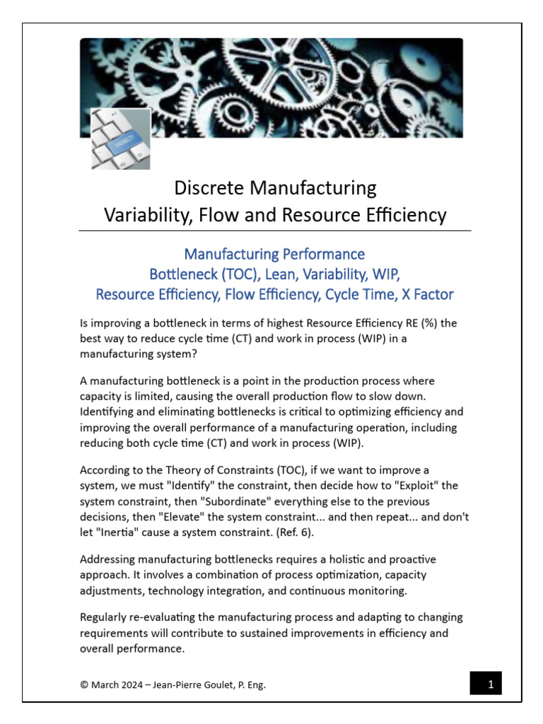 Optimize Manufacturing: Reduce Cycle Time | PDF | Simulation | Inventory