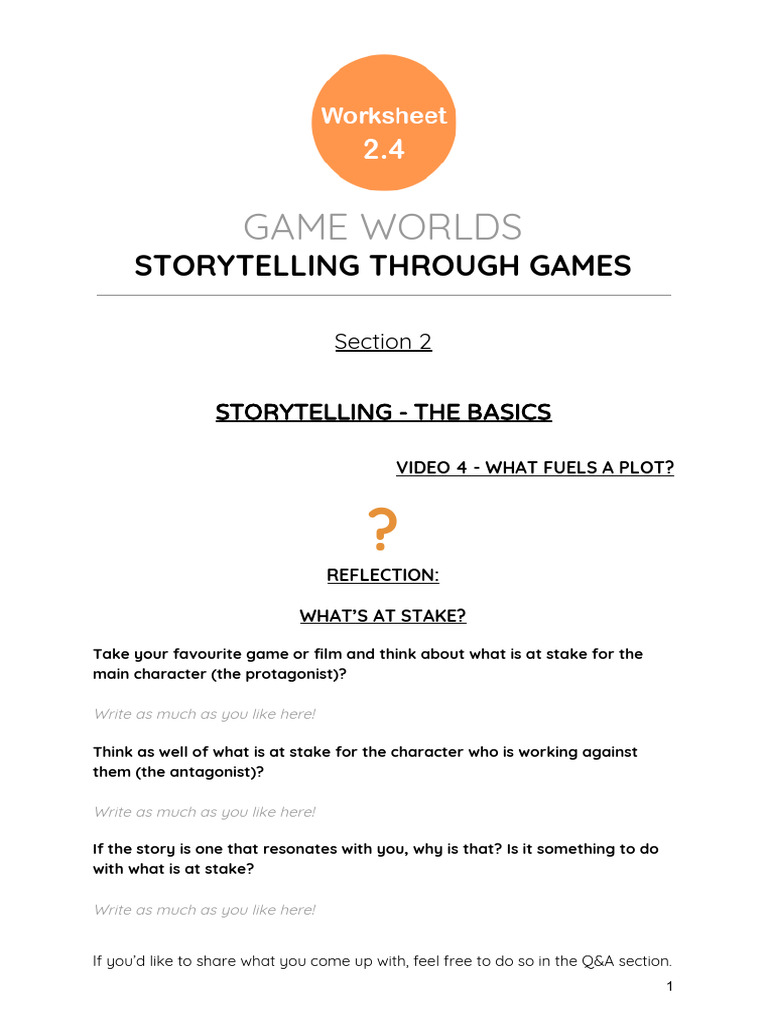 2.4+STORYTELLING+-+THE+BASICS+-+Worksheet+(PDF) | PDF