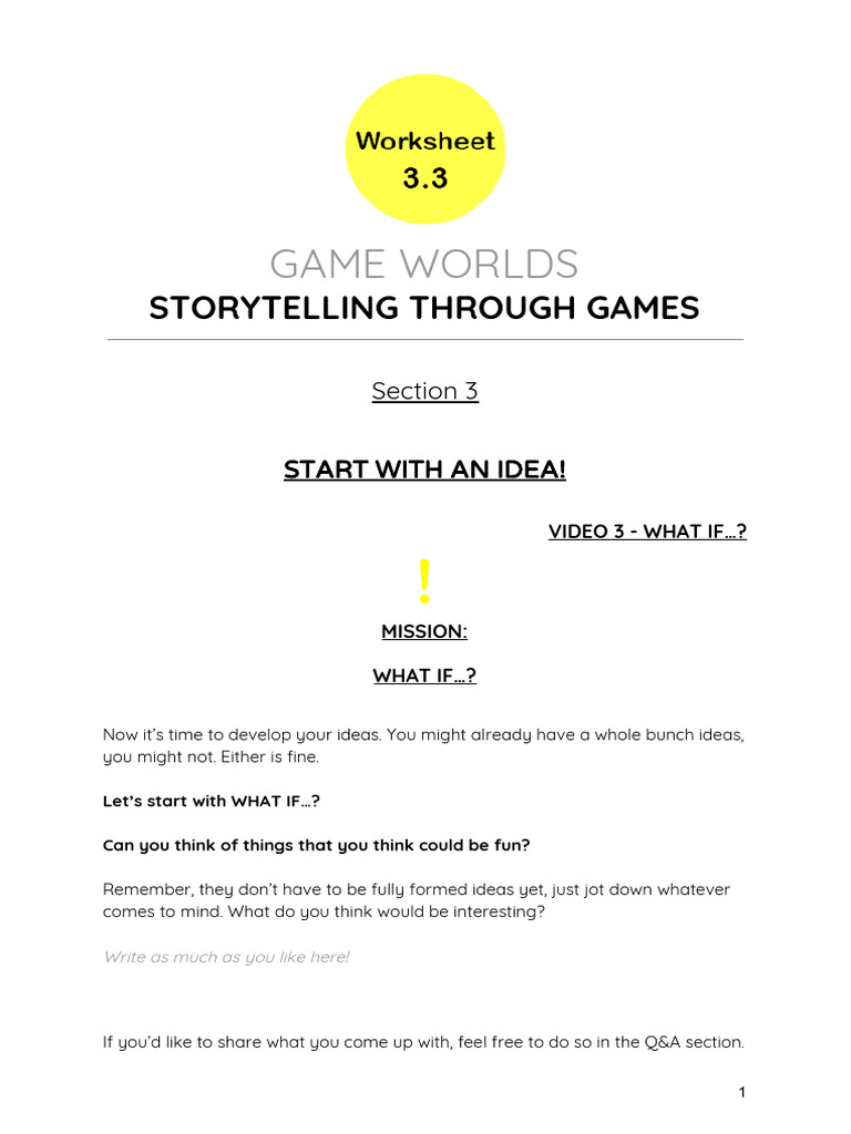 3 3+START+WITH+AN+IDEA!+-+Worksheet+ PDF | PDF