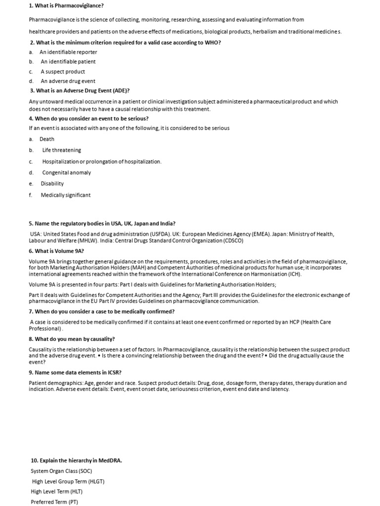 E2A Guidelines in Pharmacovigilance | PDF | Pharmacovigilance | Adverse ...