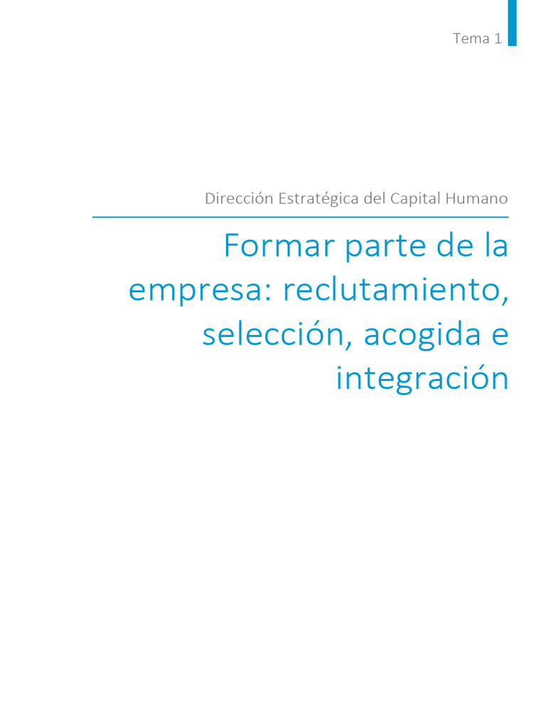 Dirección Estratégica Del Capital Humano | PDF | Reclutamiento