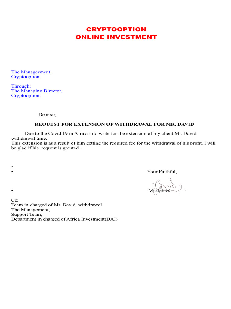 Withdrawal Extension Request | PDF