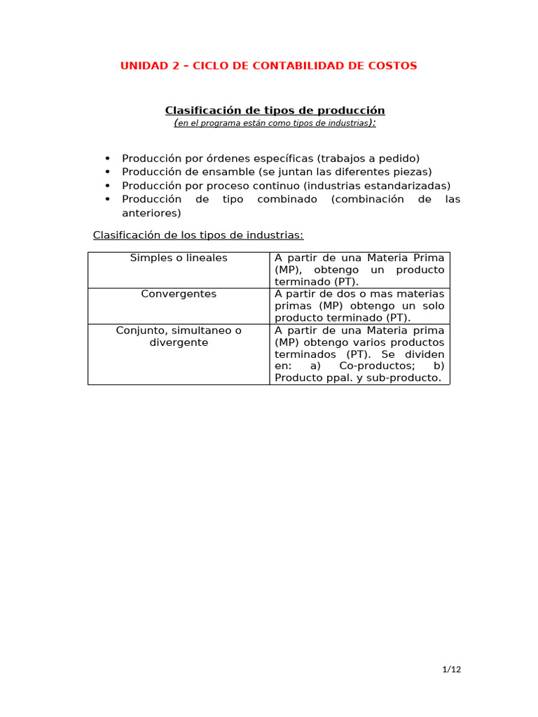 UNIDAD 2 - Ciclo de Contabilidad de Costos | PDF | Costo | Contabilidad