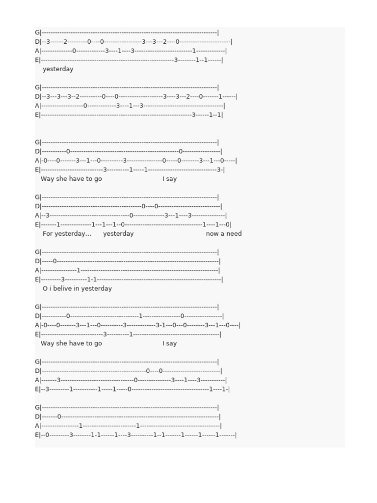Yesterday Bass | PDF