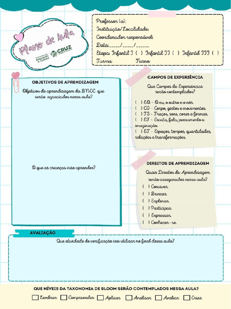 Plano Da Creche em Word | PDF