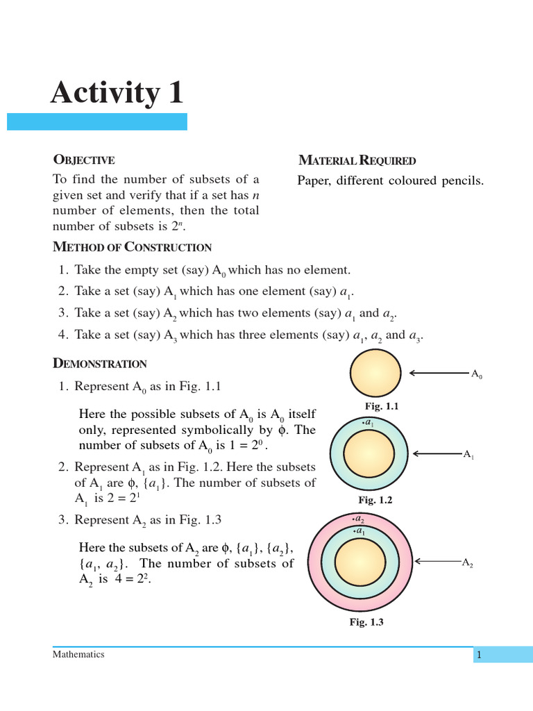 Subset Calculation and Function Activities | PDF | Mathematical ...