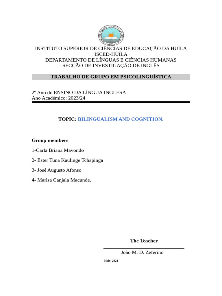 Bilingualism and Cognition | PDF | Multilingualism | Second Language ...
