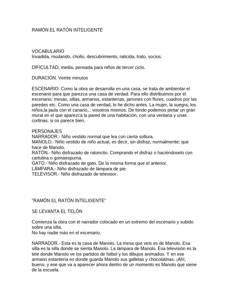 Ramón el ratón y su aventura | PDF | Gatos | Animales y humanos