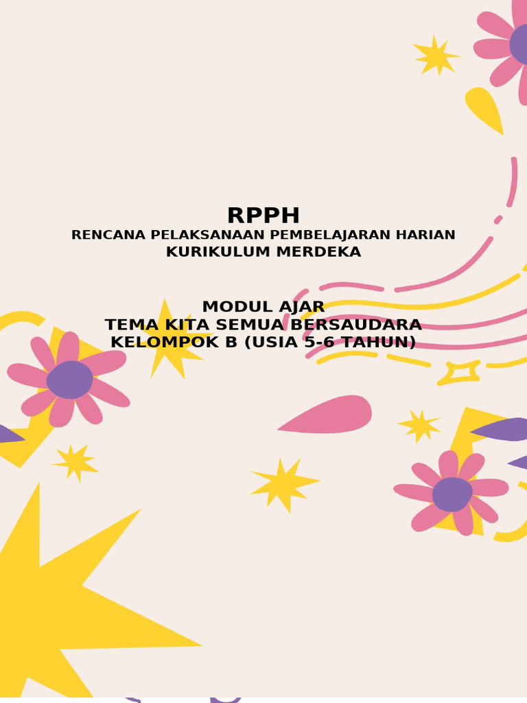 RPPH Ramadhan untuk TK 5-6 Tahun | PDF