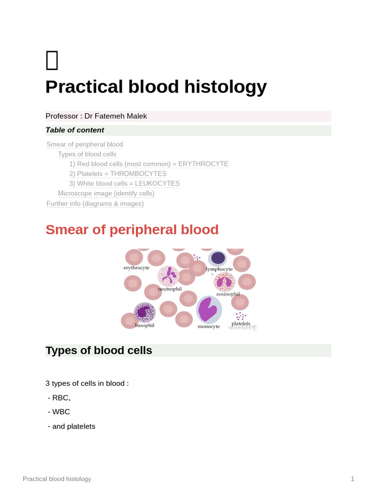 Blood Cell Types and Histology Guide | PDF | White Blood Cell | Granulocyte