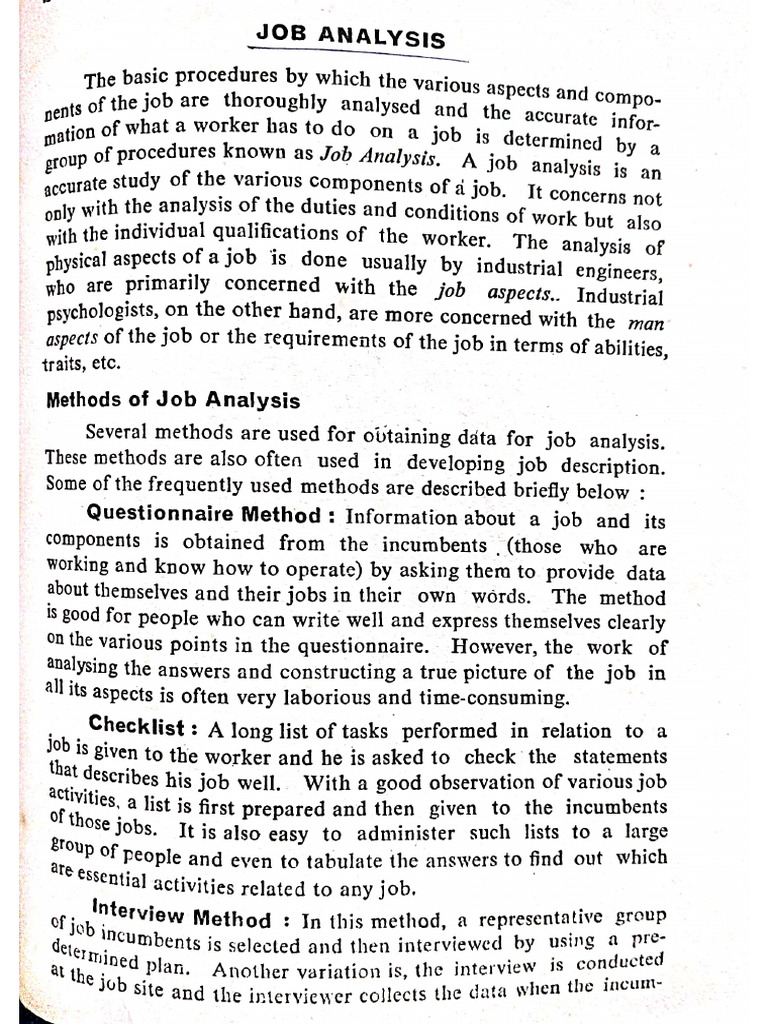 Job Analysis | PDF